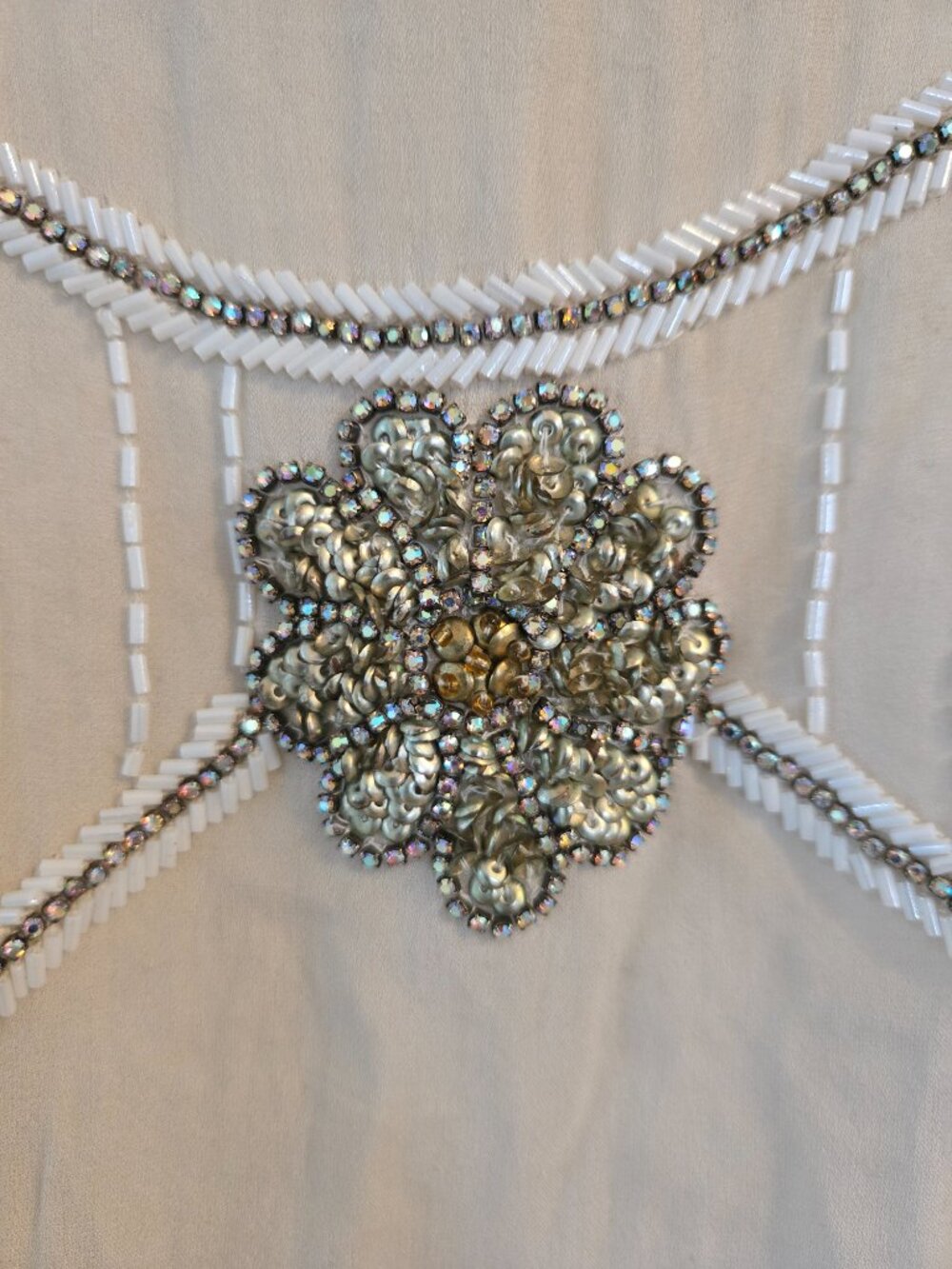 Matthew Williamson Cream Beaded Embellished Tank Top Size Small - Picture 9 of 14